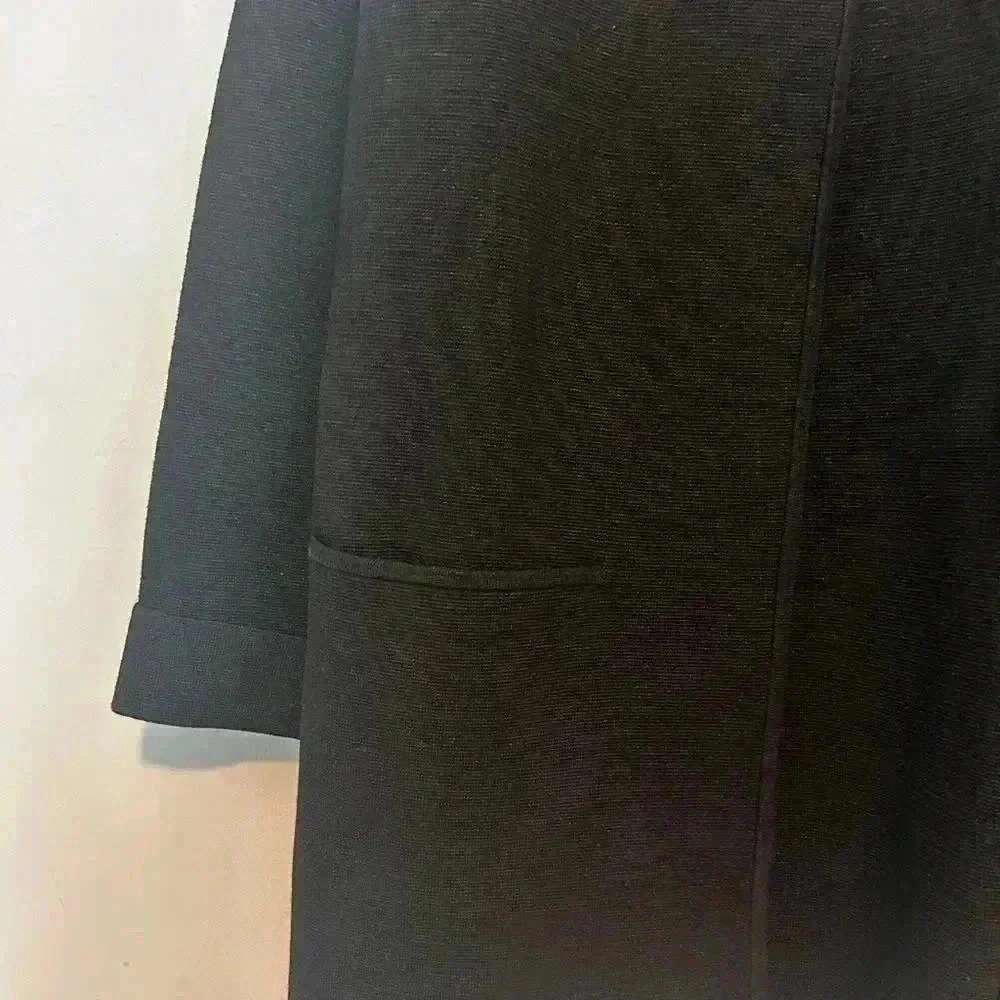 Eileen Fisher Blazer Jacket Womens Size PM Trim Open Front Ponte Silk Blend - Picture 5 of 6